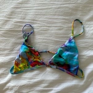 S San Lorenzo Tie Dye Triangle Bikini Top